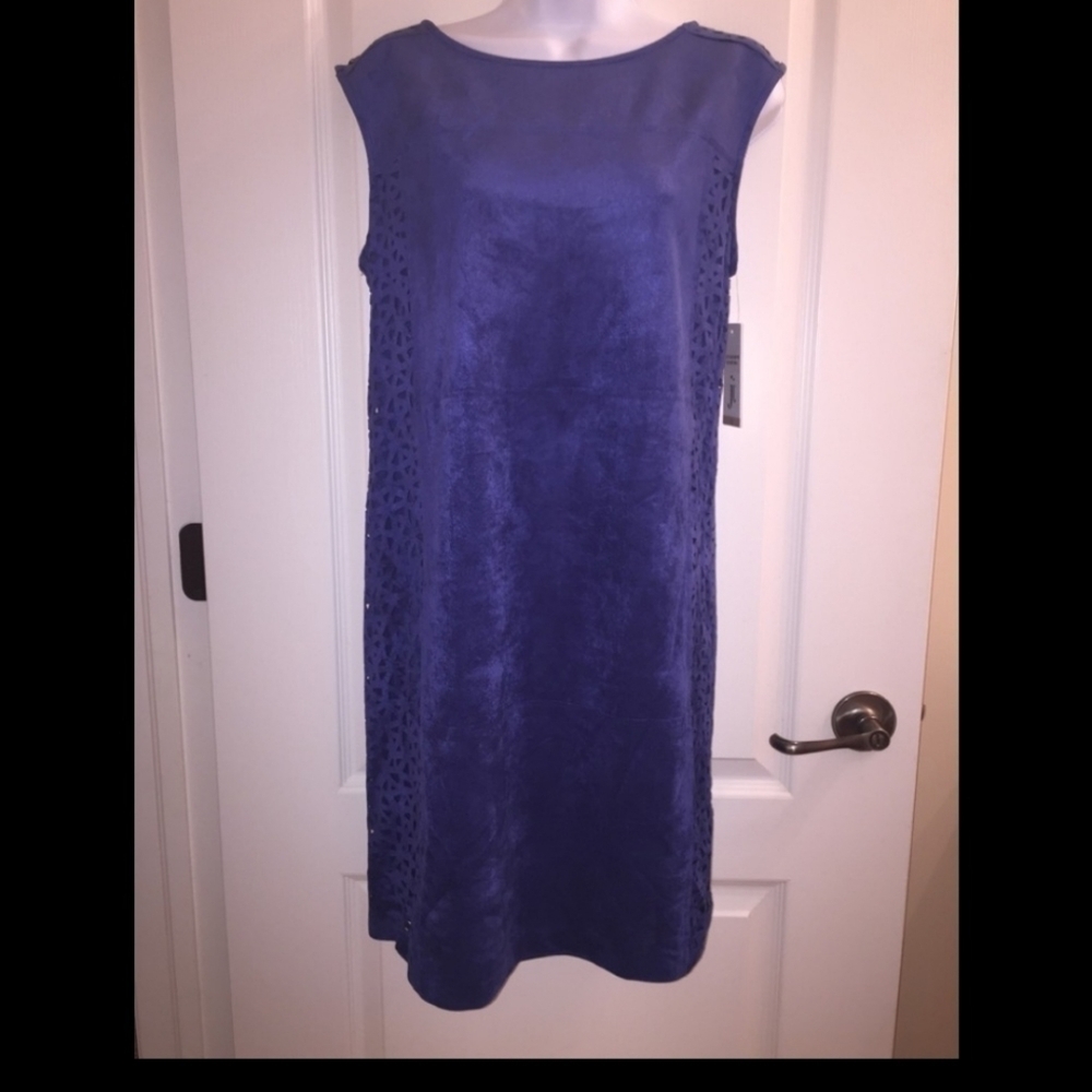 Julia Jordan Laser Cut Faux‎ Suede Dress